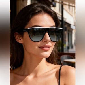 Victoria Beckham Sunglasses Green Aviator Frame, Smoke Lenses